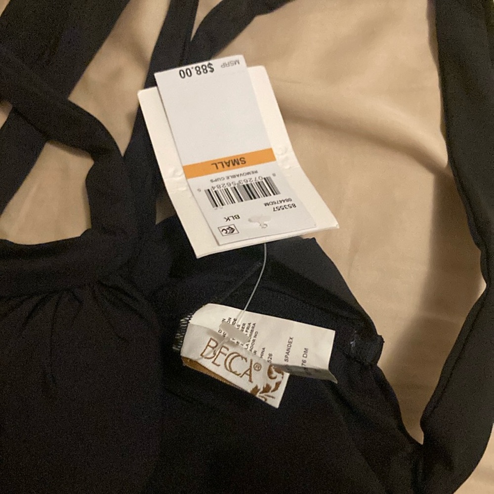 NWT size small S Becca black bra swim top - Picture 5 of 6